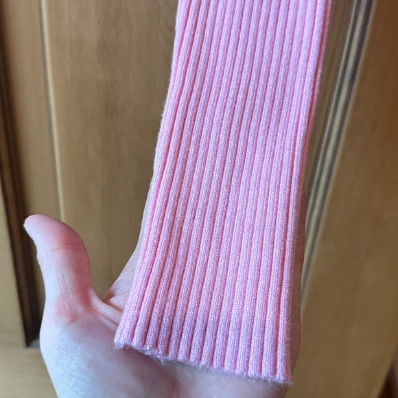 Pink Ribbed Zip-Up Sweater - Picture 6 of 7